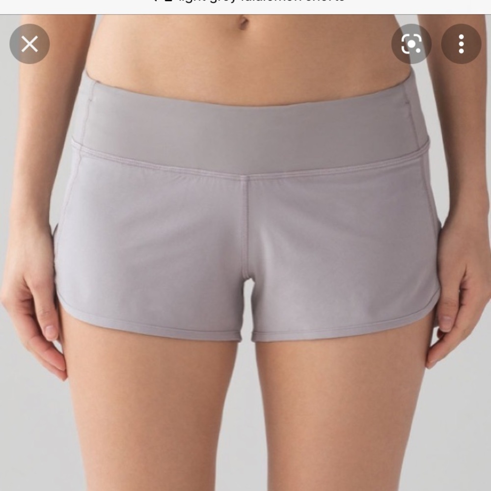 light grey lululemon speed shorts size 4